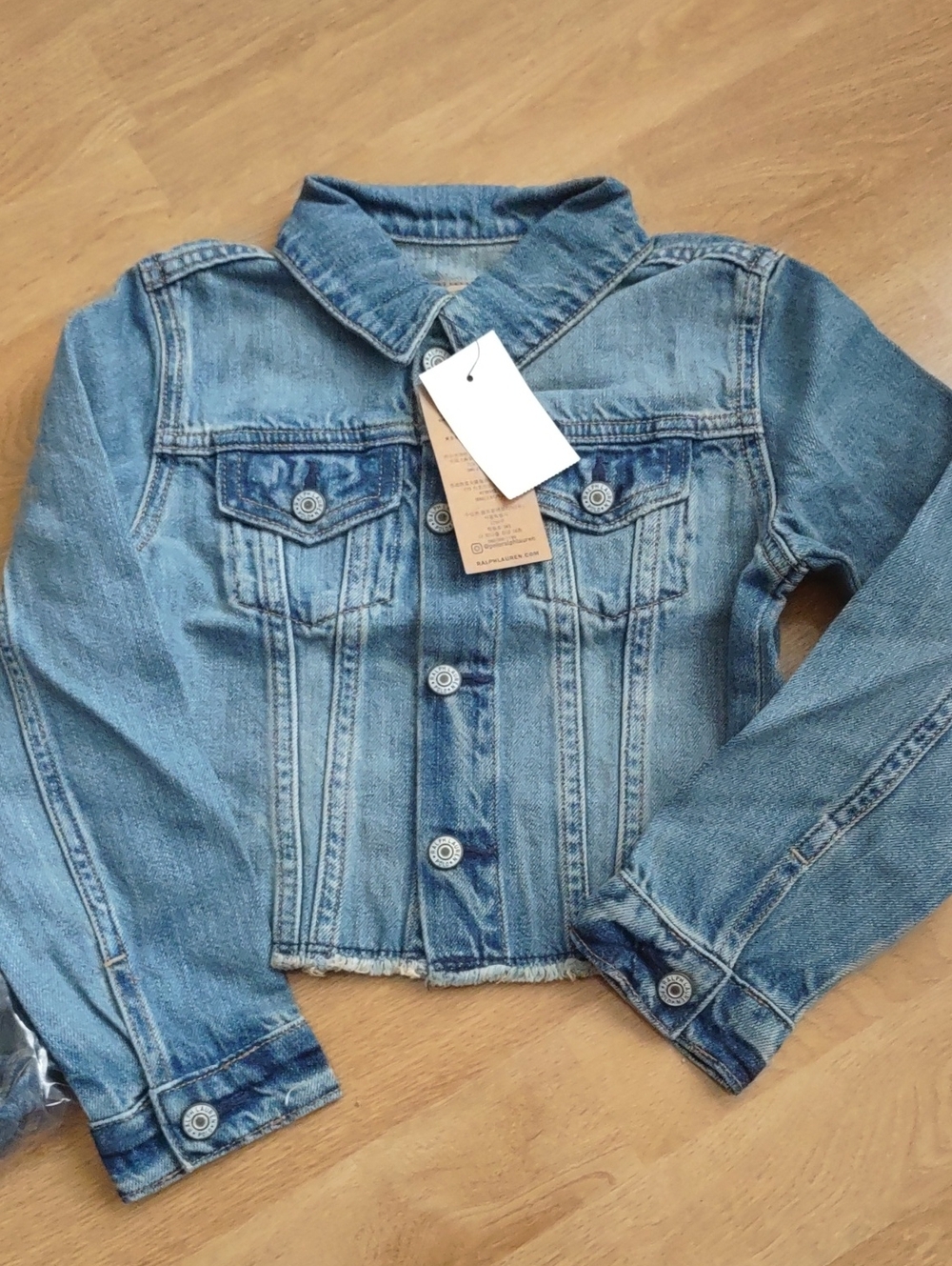 Polo by Ralph Lauren Medium Blue Kids Denim Jacket with Button Front